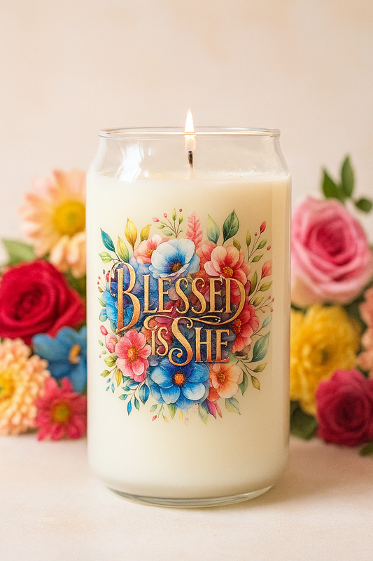 Blessed is She Candle